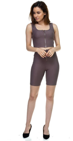 O Ring Rib Biker Shorts Iris 3116