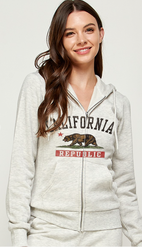 Zipper California Hoody JK351 - Craze Fashion