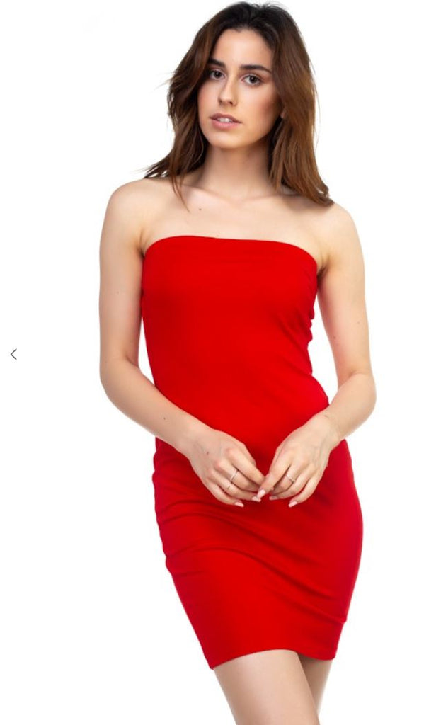 Solid Tube Dress 4164