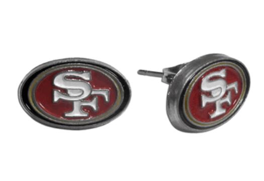 SF 49ers Oval Stud Earrings