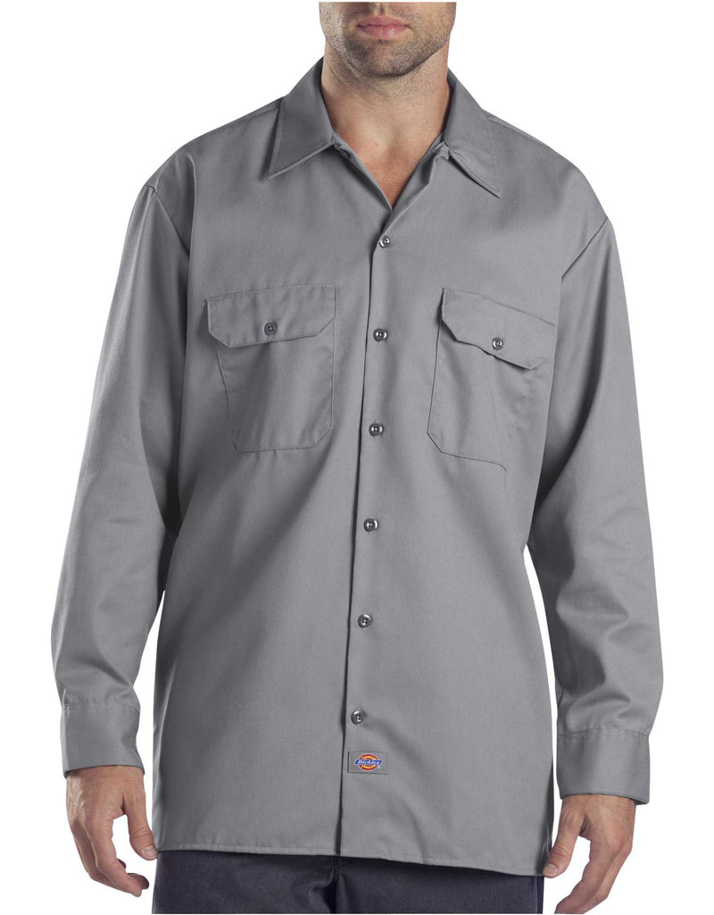Dickies Long Sleeve Work Shirt Silver
