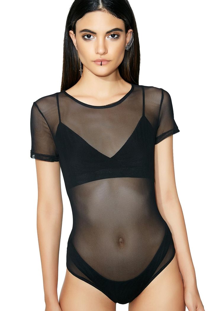 Short Sleeve Mesh Bodysuit Bozzolo 62561 - Craze Fashion