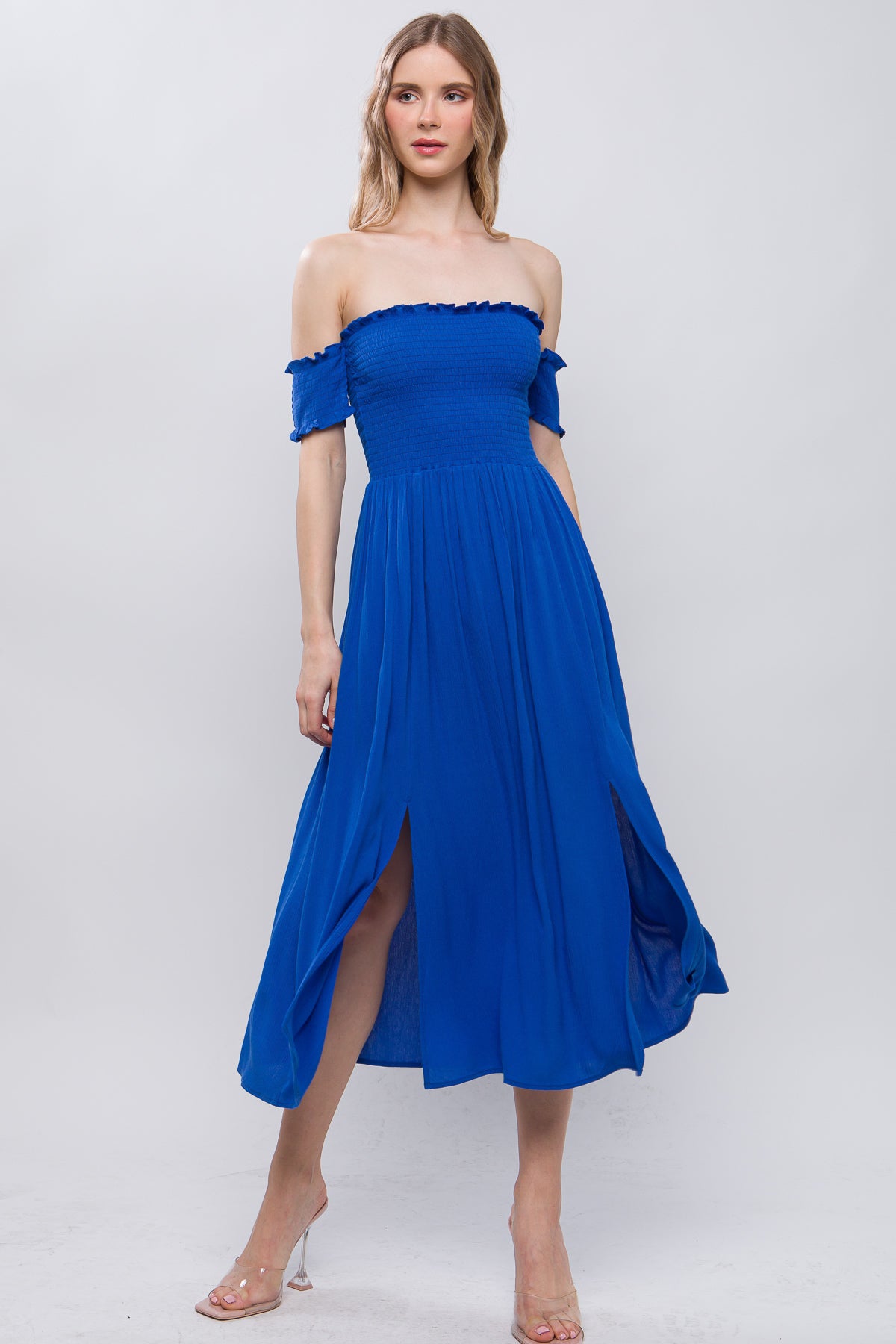 Flowy Off Shoulder Dress 4850 - Craze Fashion Flowy Off Shoulder Dress 4850 - Craze Fashion
