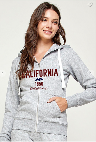 Fleece Zip Up California Jacket  JK882