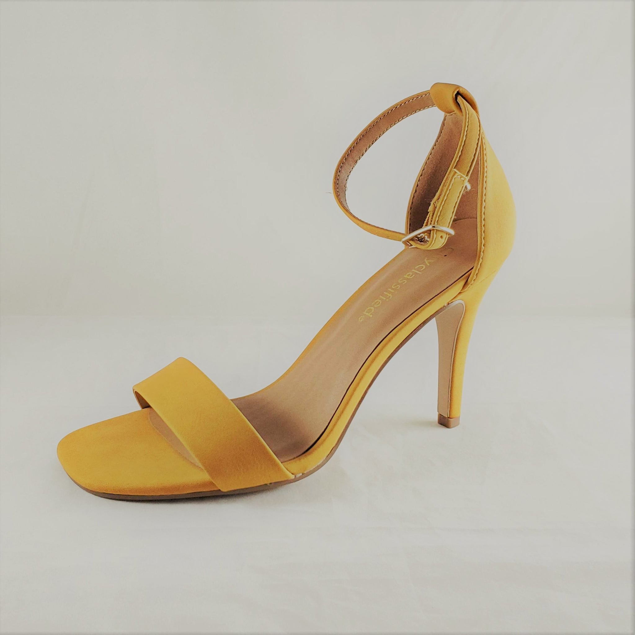 Mustard Strappy Pointy Toe High Heels – AMIClubwear
