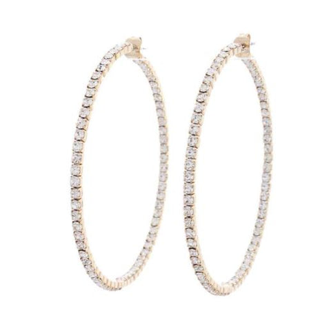 Rhinestone Hoop Earrings