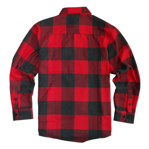 Yago Flannel Long Sleeve Shirt Red/Black/Charcoal 5E