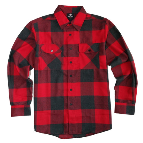 Yago Flannel Long Sleeve Shirt Red/Black/Charcoal 5E