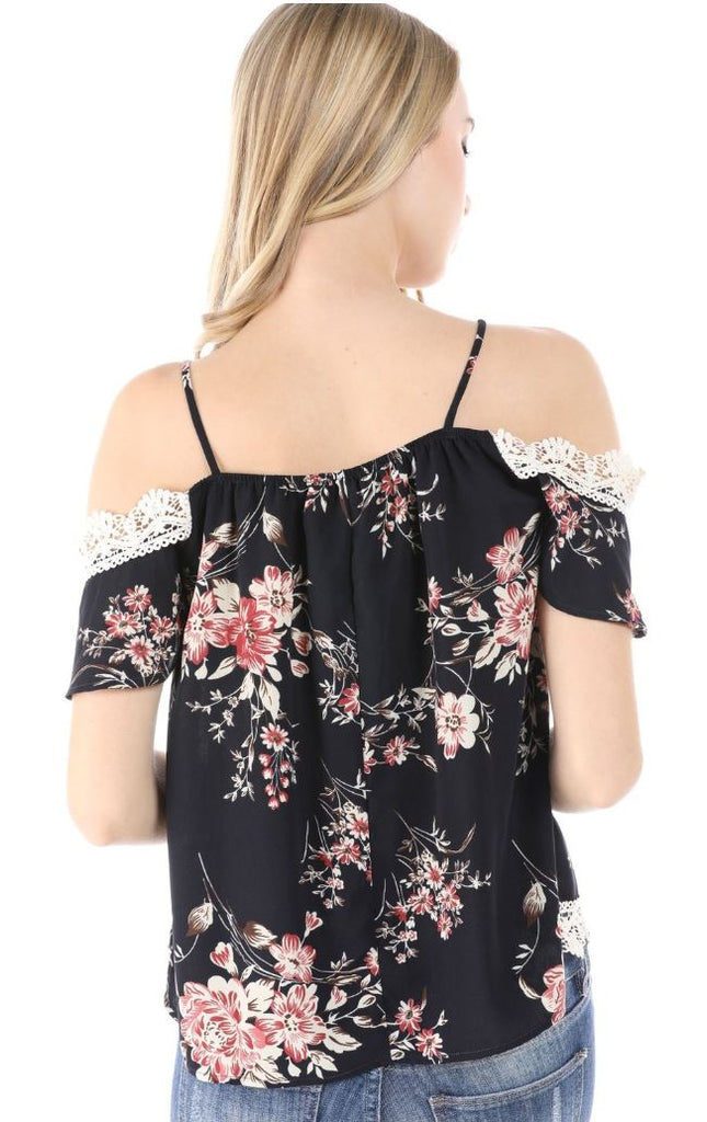Peach Floral Off Shoulder Plus Size Top