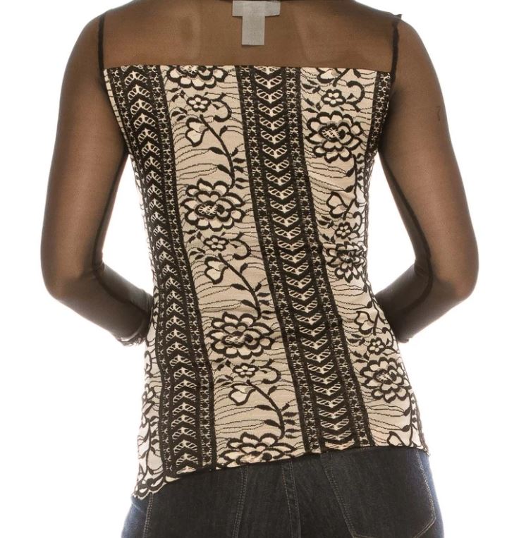 Mesh Lace 3/4 Sleeve Plus Top ( FINAL SALE )