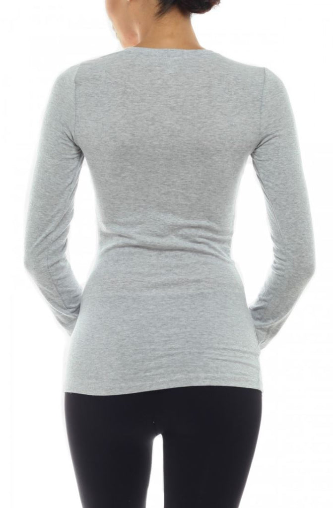 Women's Solid Crew Neck Long Sleeve