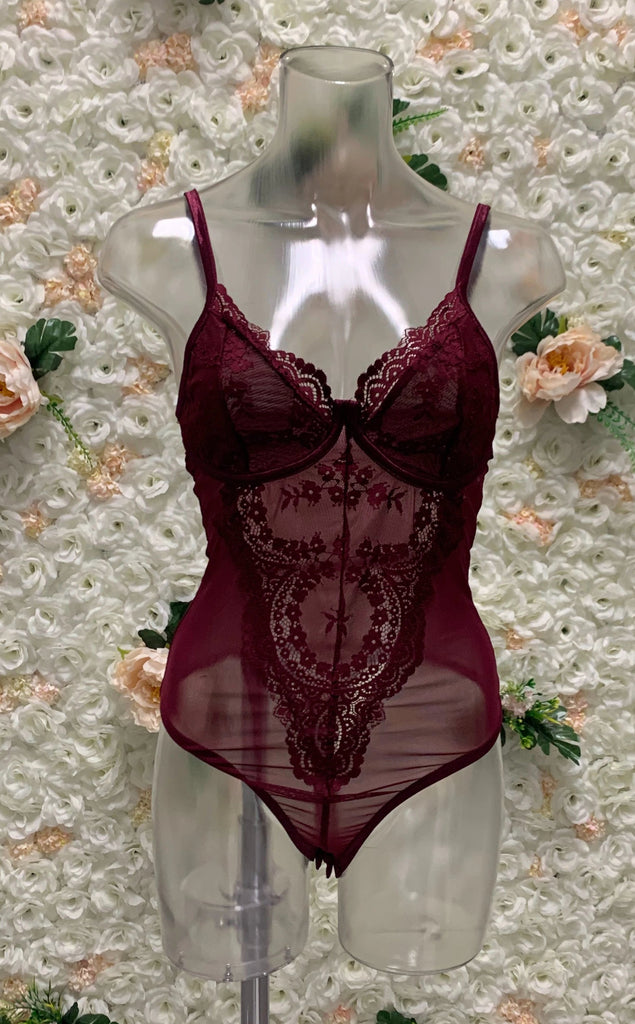 Lace Pattern Bodysuit 68074
