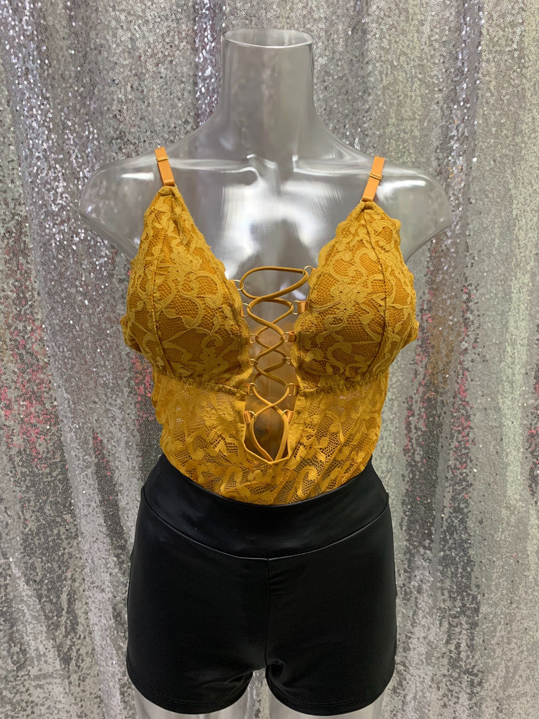 V Neck Lace Down Bodysuit IFashion F127