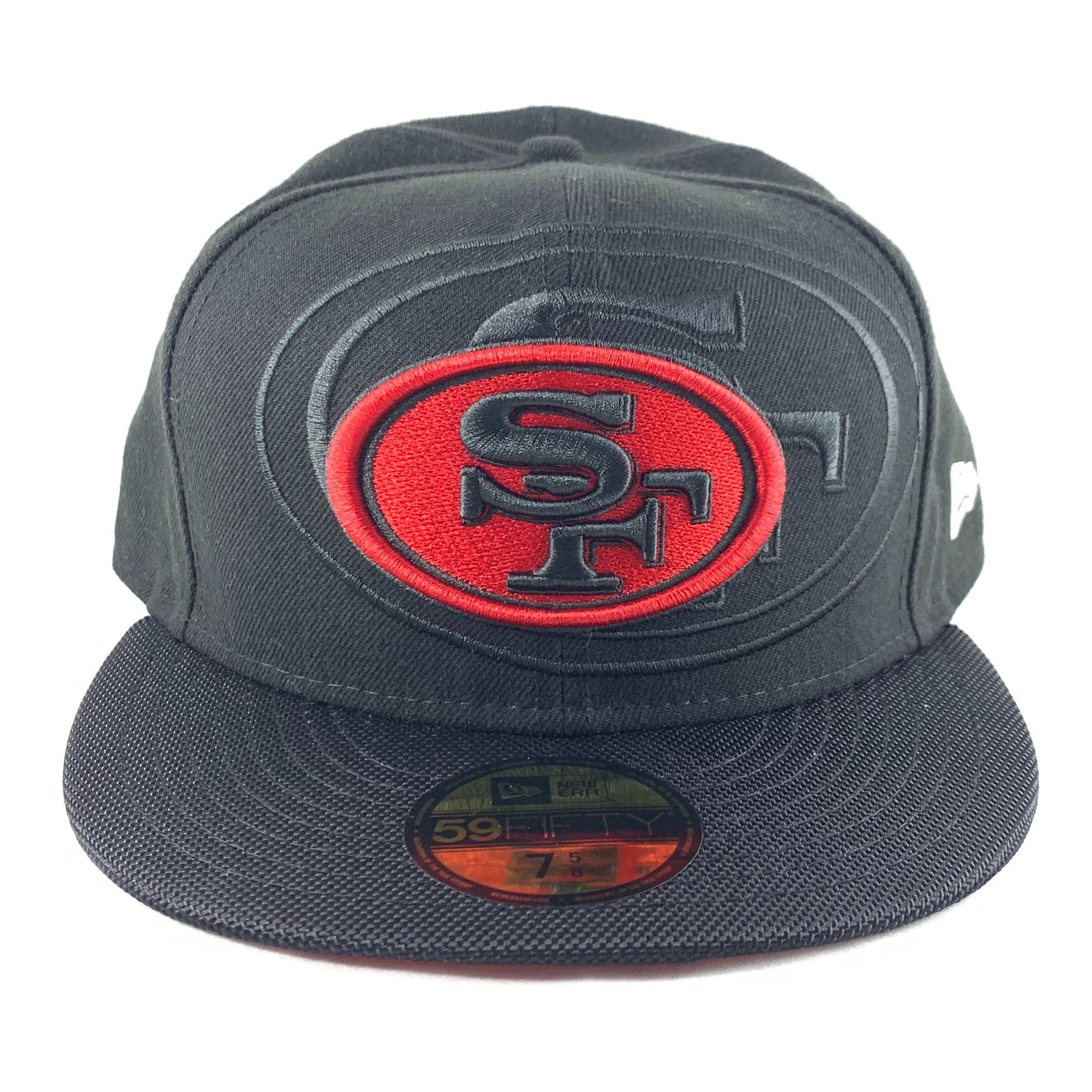 New Era Men NFL Fitted 59FIFTY San Francisco 49ers Black/Red Cap 7 1/4