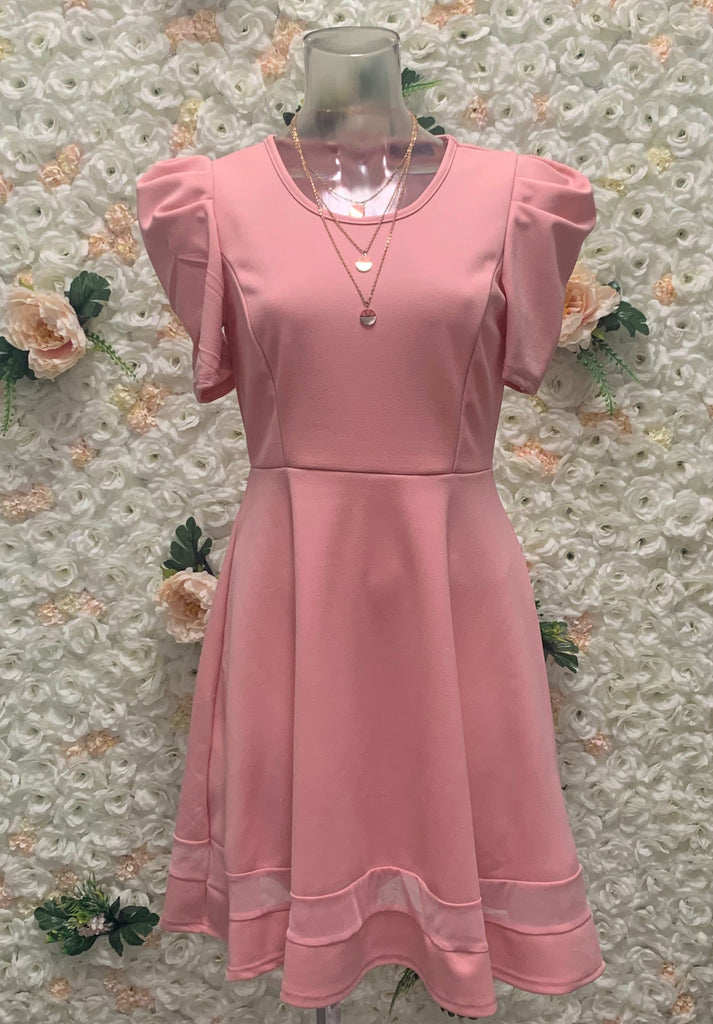 Puffed Sleeves Midi Dress (FINAL SALE)