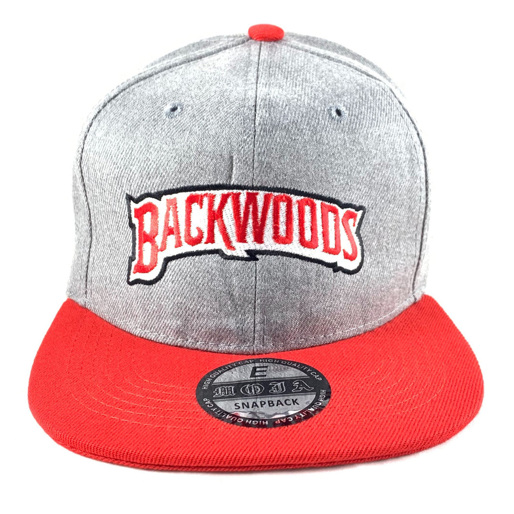 Backwoods Gray & Red Snapback