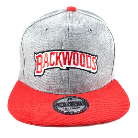 Backwoods Gray & Red Snapback