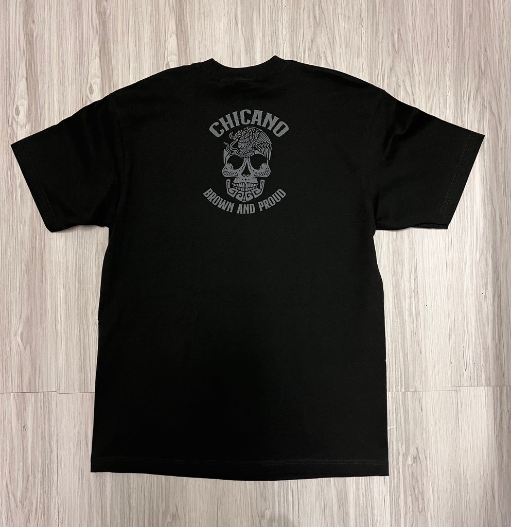 Chicano Mexican Flag Skull Tee