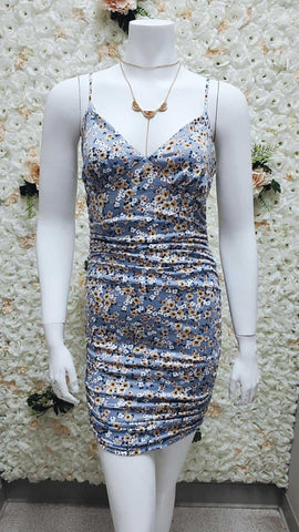 Floral Rushed Side Dress 2402