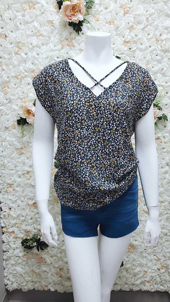 Floral Print V Neck Top 2448