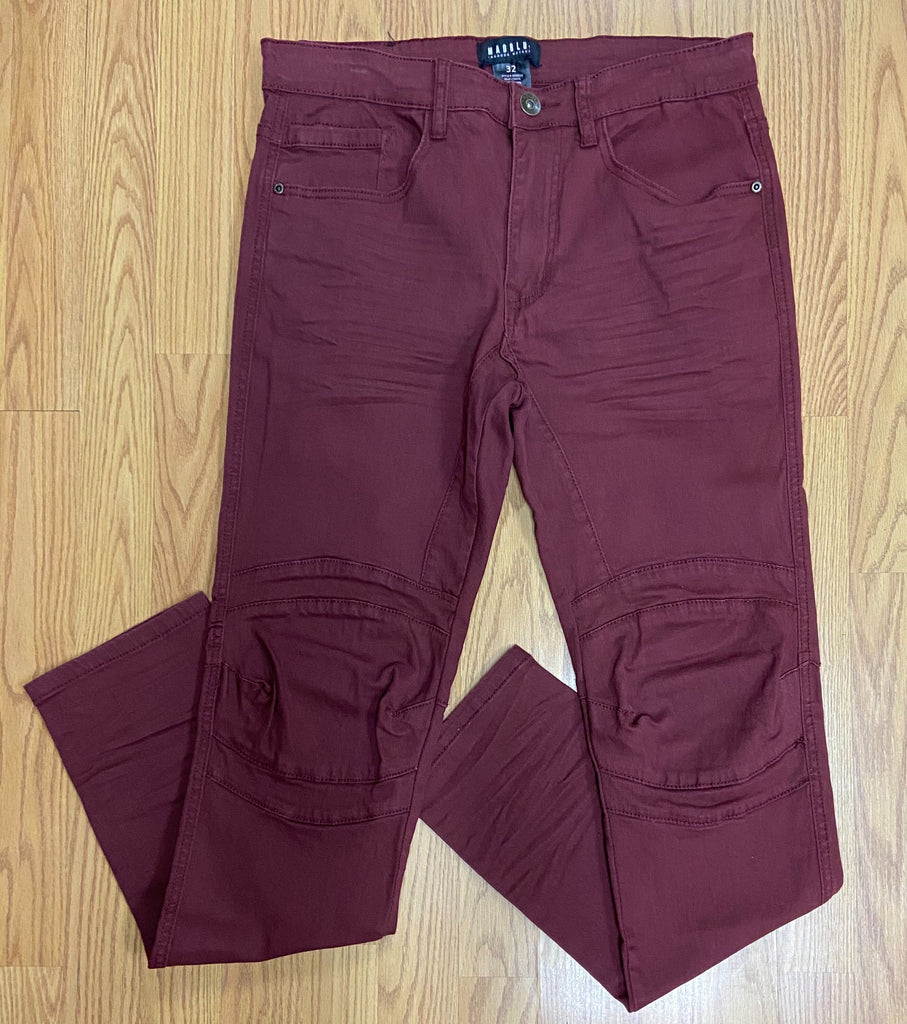 Mad Blue Burgundy Slim Fit Jeans