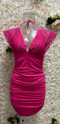 Brushed Lace Rushed Dress 3125