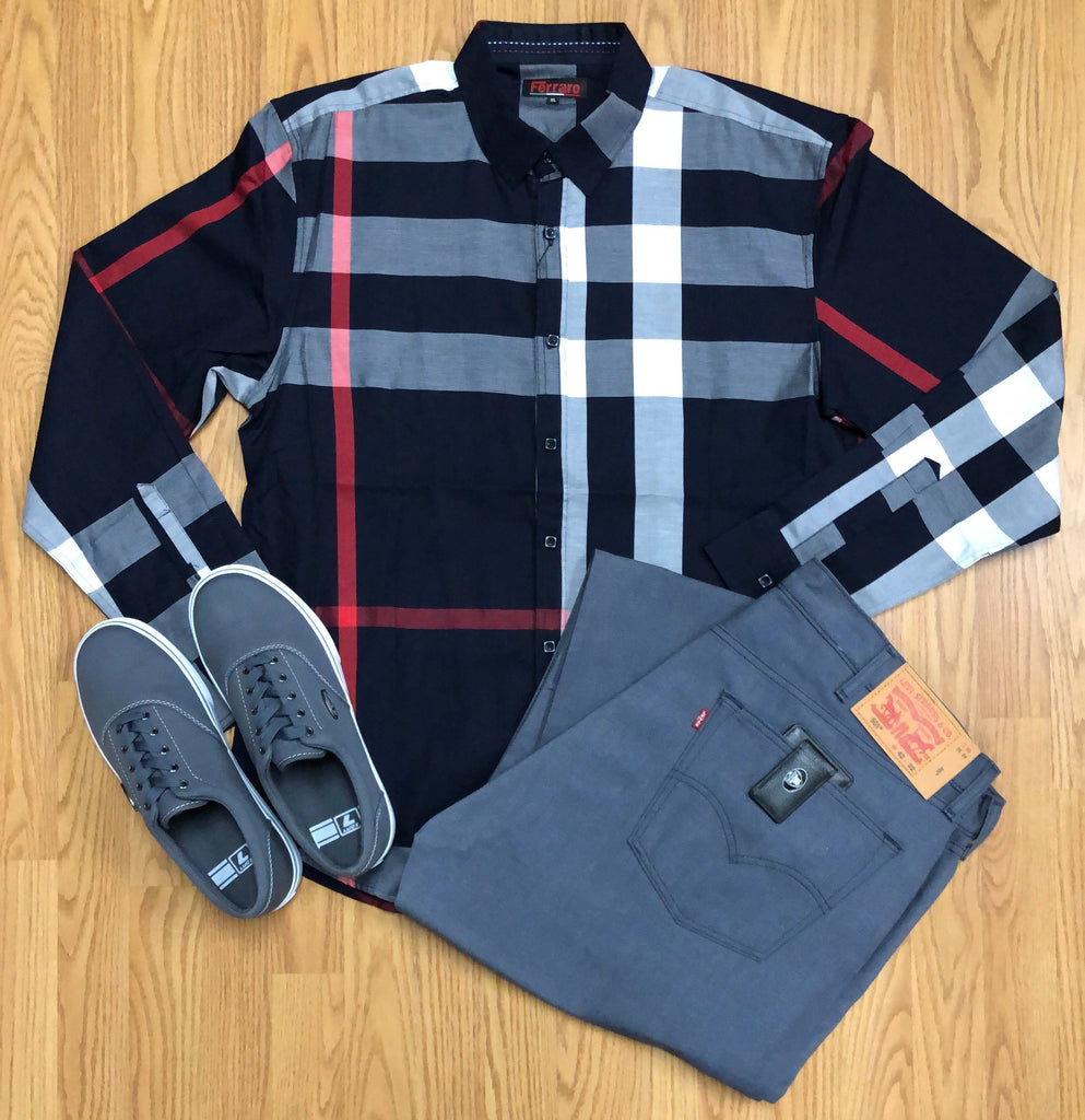 Ferrero Long Sleeve Casual Plaid Button Up Top