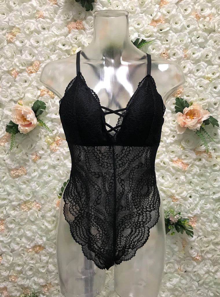 All Lace Pattern Bodysuit IFashion F103