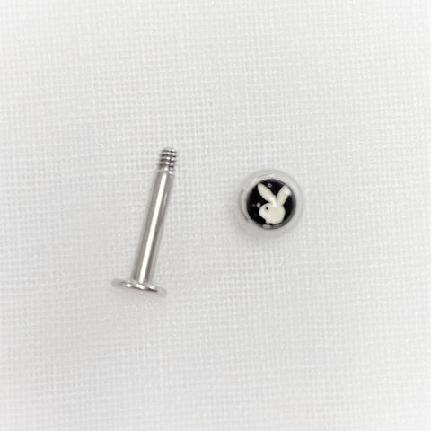 Chrome Playboy Tongue Piercing