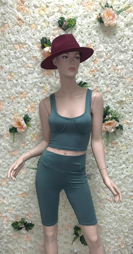 Crop Top & Biker Shorts Set Bozzolo 78213