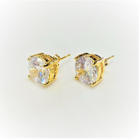 Cubic Zirconia Round Stud Earrings