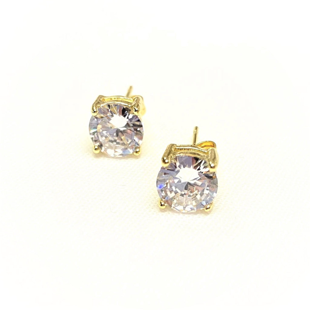 Cubic Zirconia Round Stud Earrings