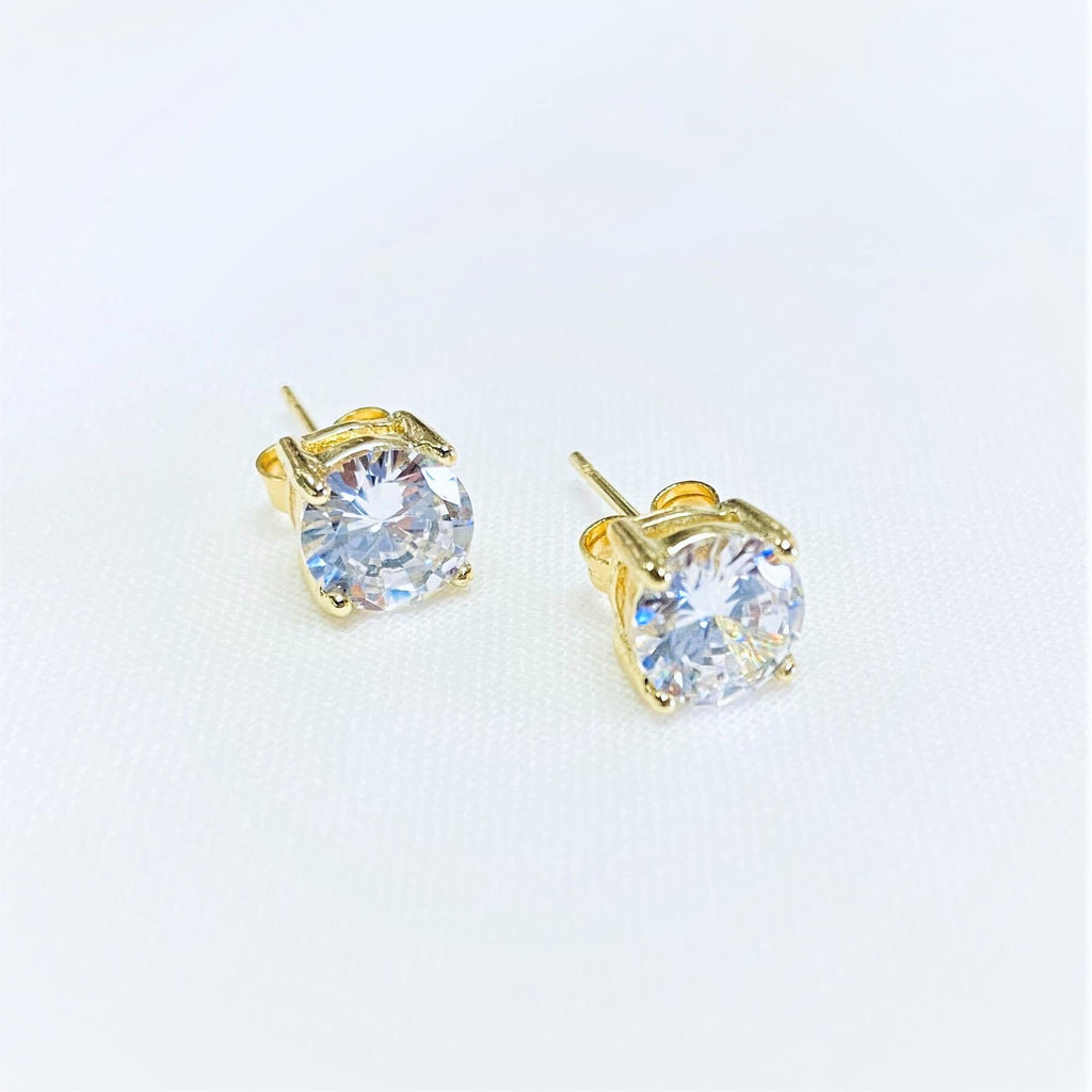 Cubic Zirconia Round Stud Earrings