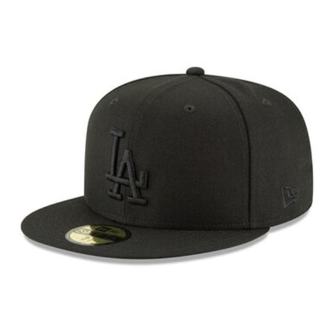 LA Dodgers Black Black Fitted Cap
