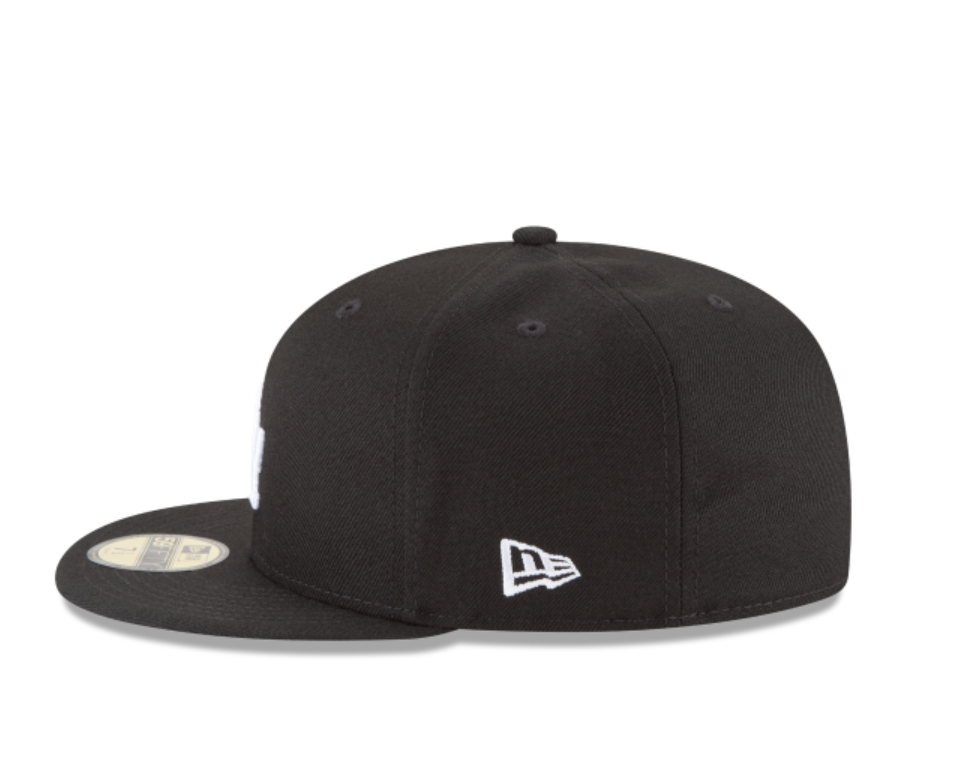LA Dodgers Black White Fitted Cap