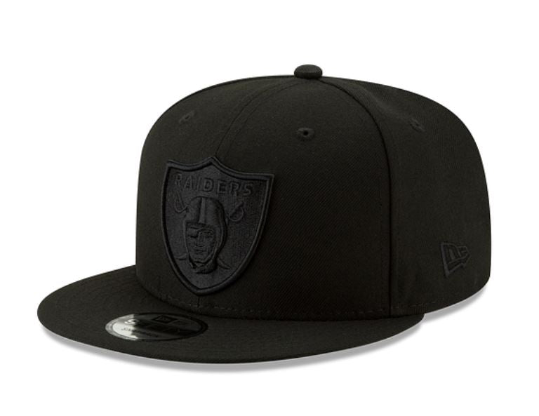 LV Raiders All Black On Black Fitted Cap