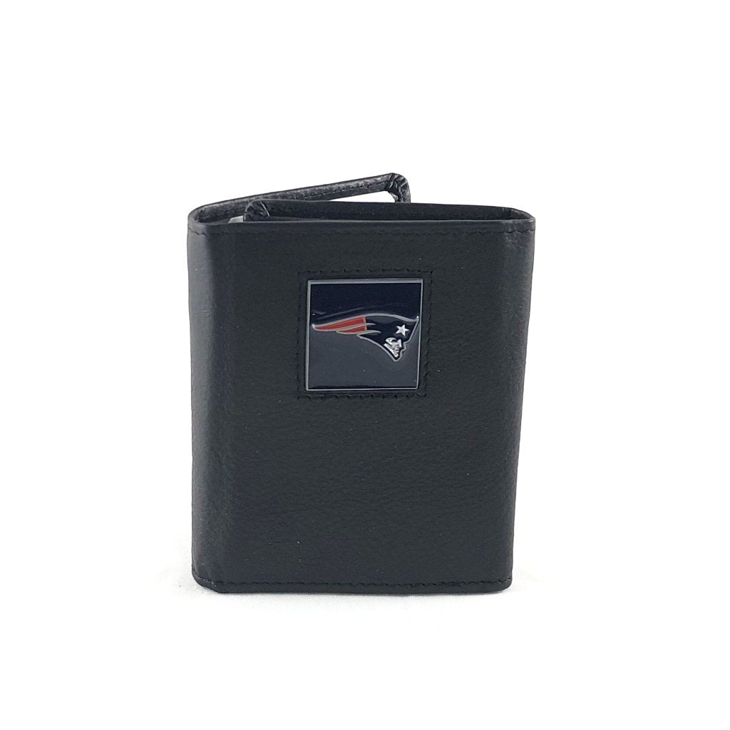 NE Patriots Leather Tri Fold Emblem Wallet