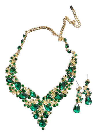 Rhinestone Necklace & Earrings Set 0058