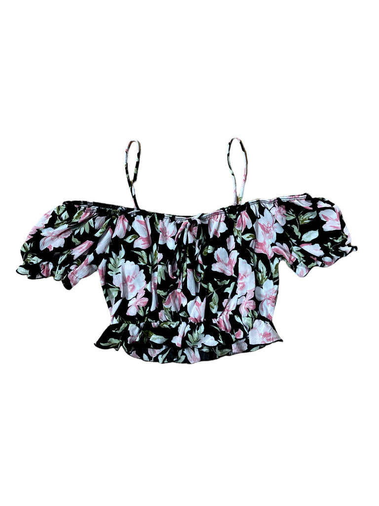 Gauze Off-Shoulder Floral Print Top 3147 ( FINAL SALE )