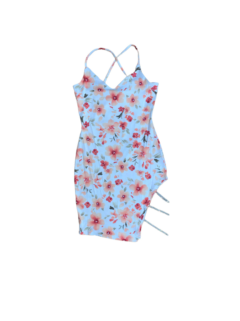 Floral Rhinestone Chain Dress 3641