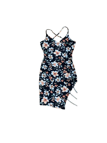 Floral Rhinestone Chain Dress 3641