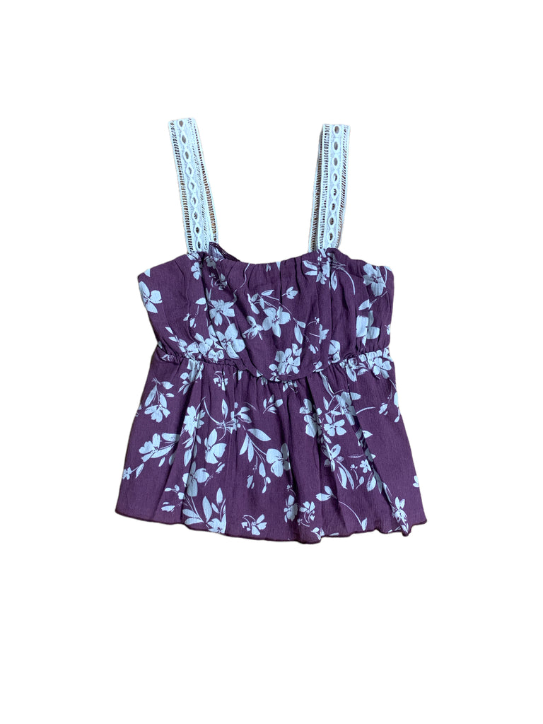 Gauze Print Crochet Strap Top (FINAL SALE)