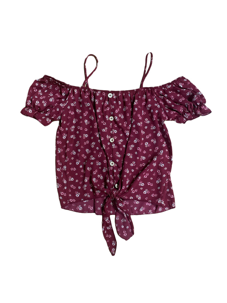 Button Trim Off Shoulder Top 3672 (FINAL SALE)