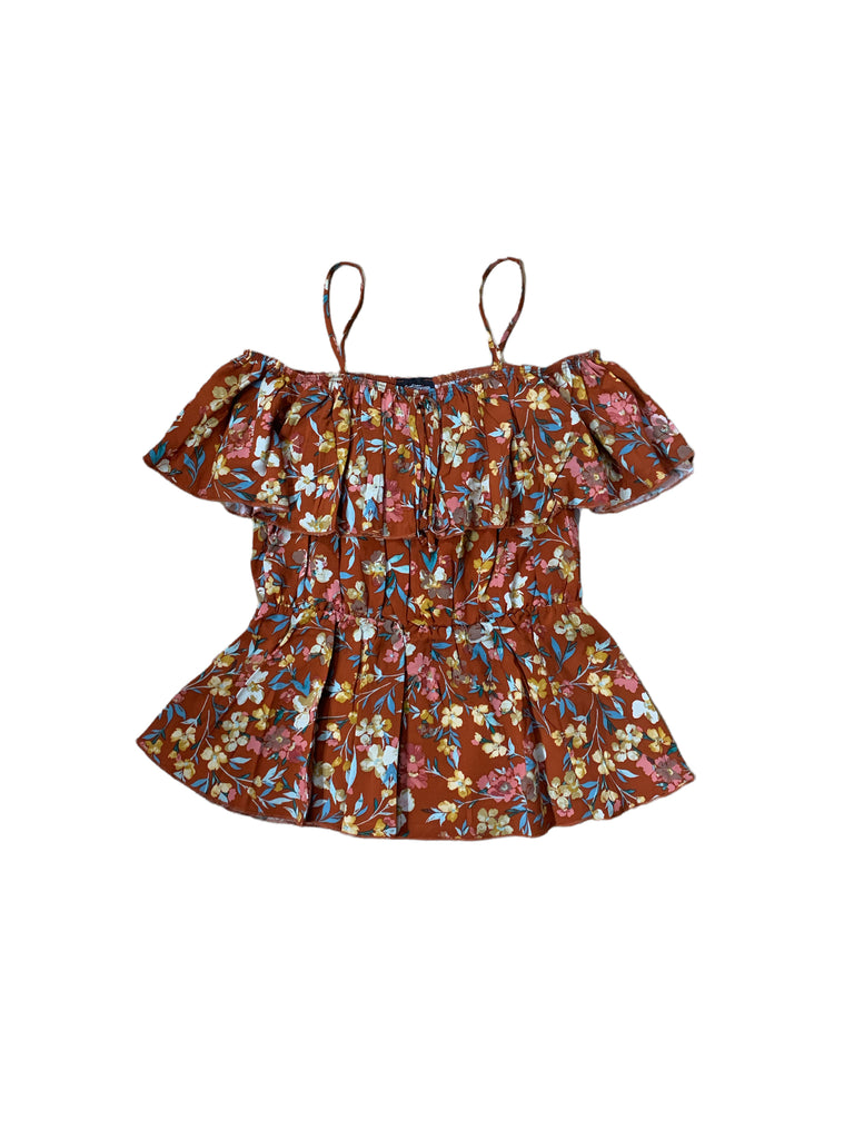 Challie Print Ruffle Off Shoulder Top 3632