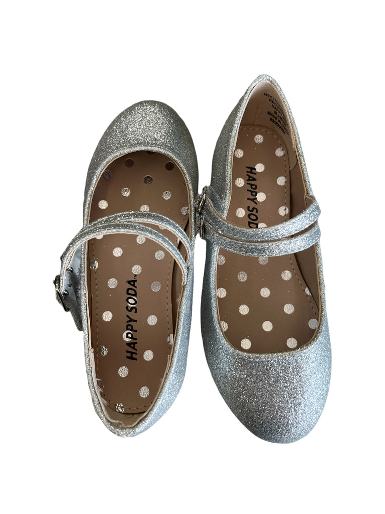 Fiore-2  Silver Glitter Flats