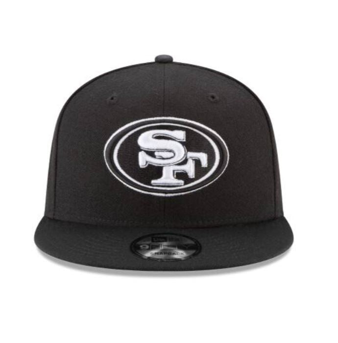 SF 49ers Black on White Snapback
