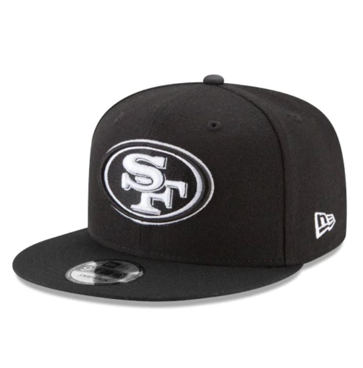 SF 49ers Black on White Snapback
