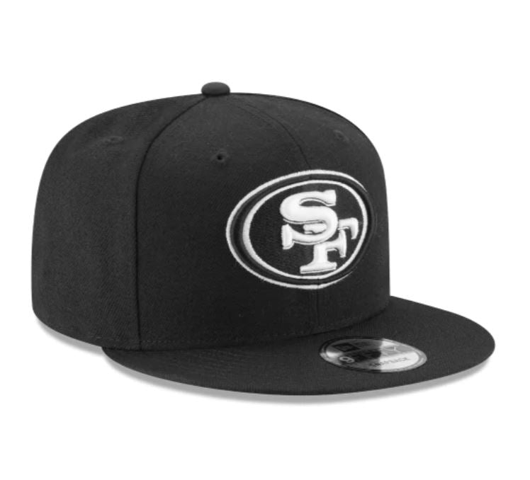 SF 49ers Black on White Snapback