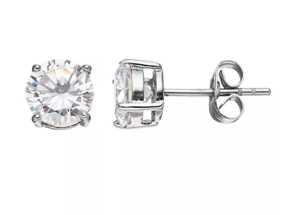 Cubic Zirconia Round Stud Earrings