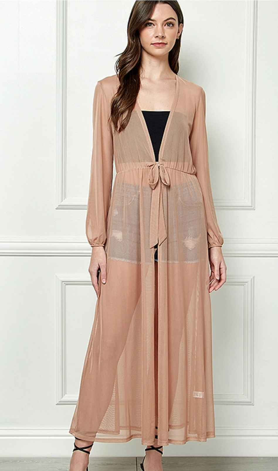 Satin sales maxi cardigan